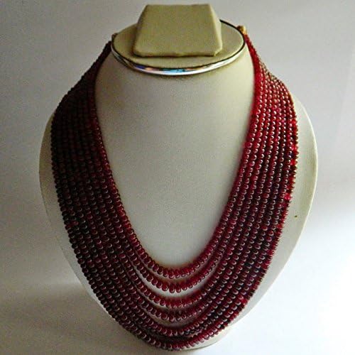 ruby necklace ruby jewelry glass filled ruby 8 strands 3mm to 6mm beads 13 inches to 18 inches