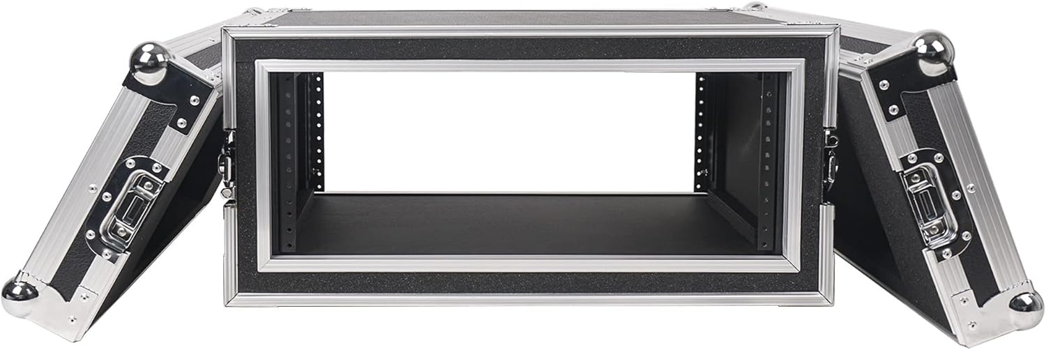 Sound Town Shock Mount 4U ATA Plywood Rack Case with 15