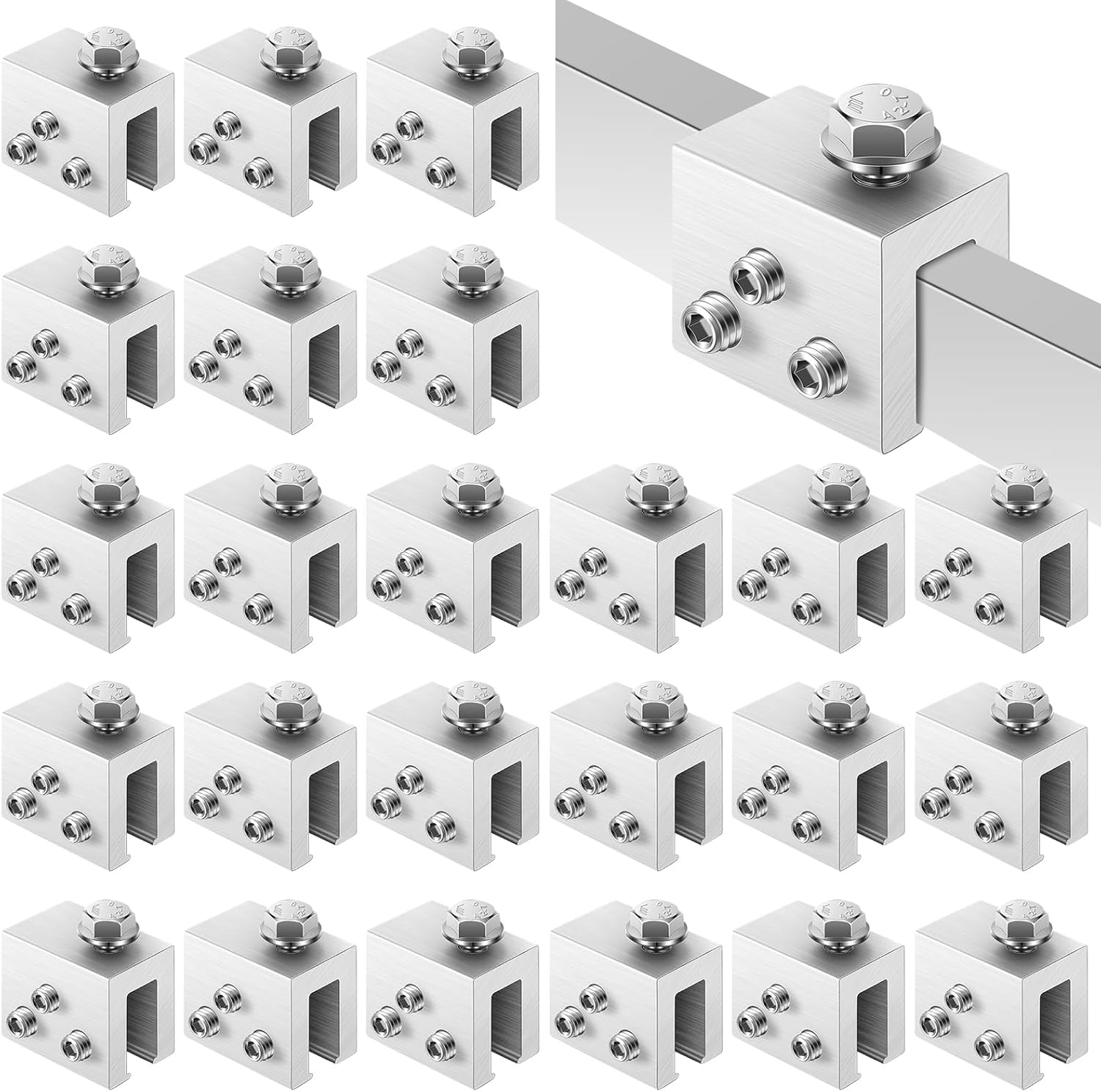 Tandefio 24 Sets Roof Clamp for Standing Metal Roof Standing Seam Bracket Clamp for Heat Cable Snow Guards Solar Panels Module Installation
