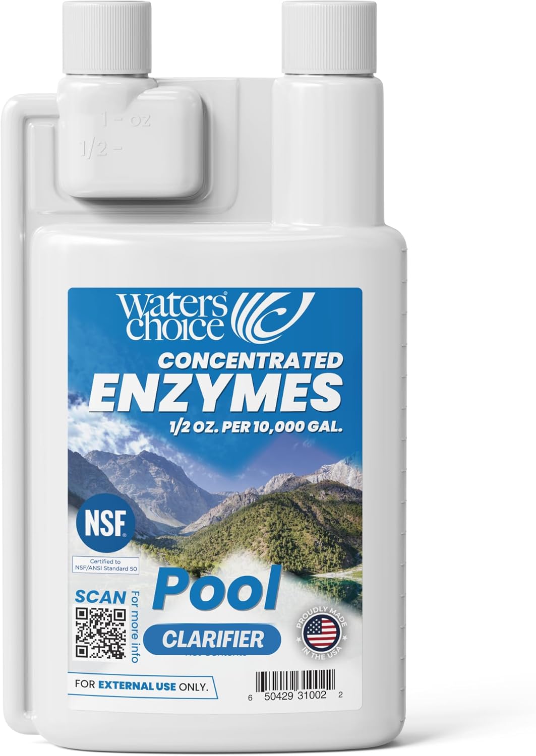 Waters Choice Weekly Pool Enzyme Concentrate - 32 Ounce - Non-Toxic Natural Pool Cleaner for Crystal Clear Water - Effective Pool Clarifier