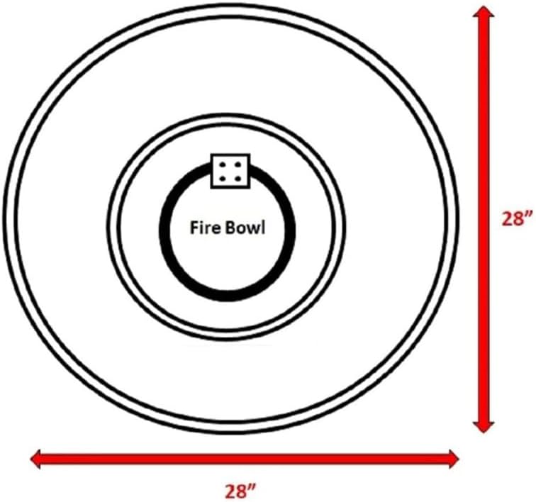 Concrete Fire Pit Table Round Stone-Look Propane Outdoor Heater for Patio Smokeless Firepits for Outside with Lava Rocks Push-Button Ignition Backyard Deck Garden