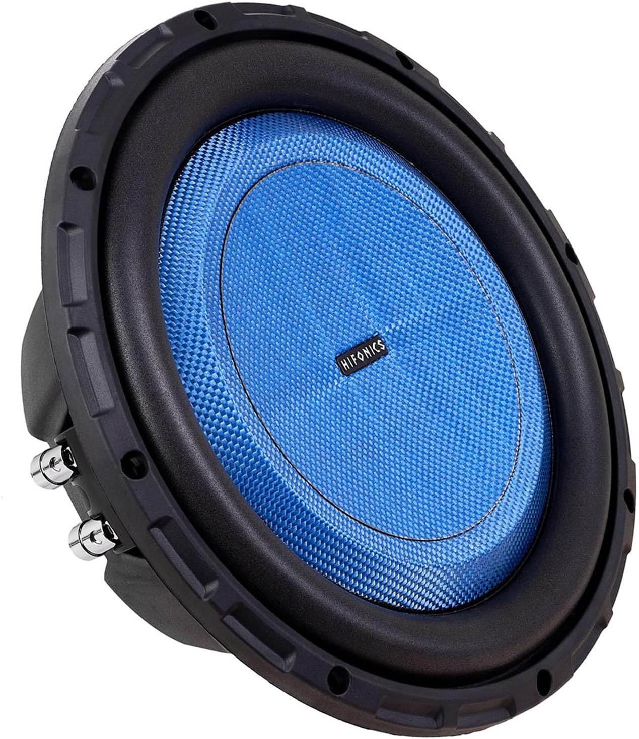 Hifonics Elite 10 Inch Shallow Mount Car Subwoofer, Dual 4 Ohm Voice Coil Speaker 600 Watt Peak Power Mobile Amplifier, Black/Blue