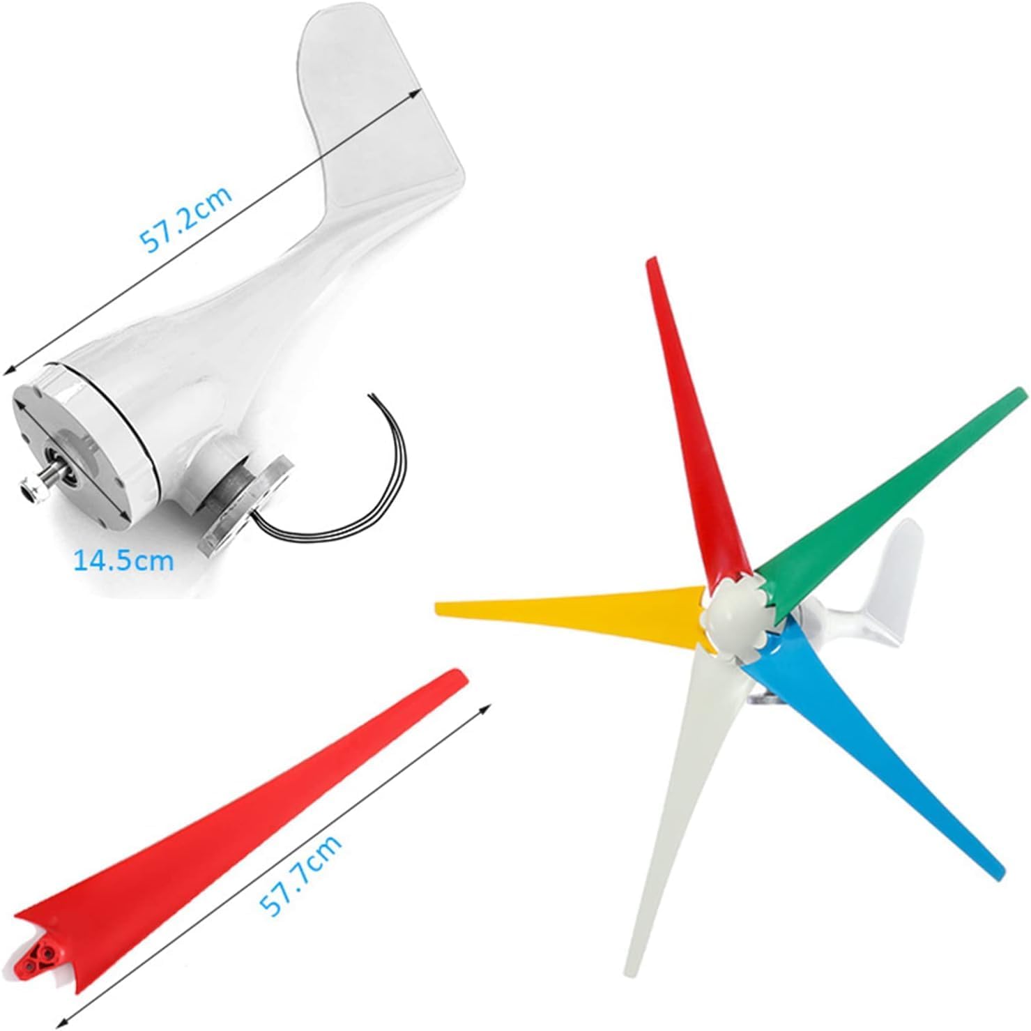 CHRISK 9000W Horizontal Wind Generator, 5 Blades Small Wind Turbine Generator with Charge Controller, Windmill Generator Kit for Boat