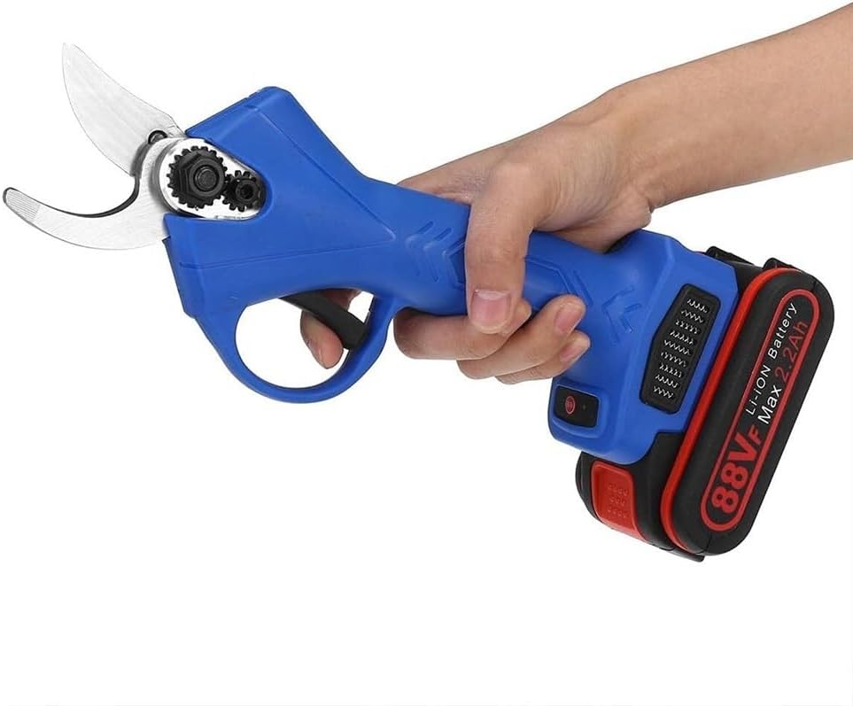 88V Cordless Pruner Electric Pruning Shears 30Mm with 9000Mah Battery Efficient Garden Fruit Tree Branch Cutter Pruning Tool (Size : 2 batteries)