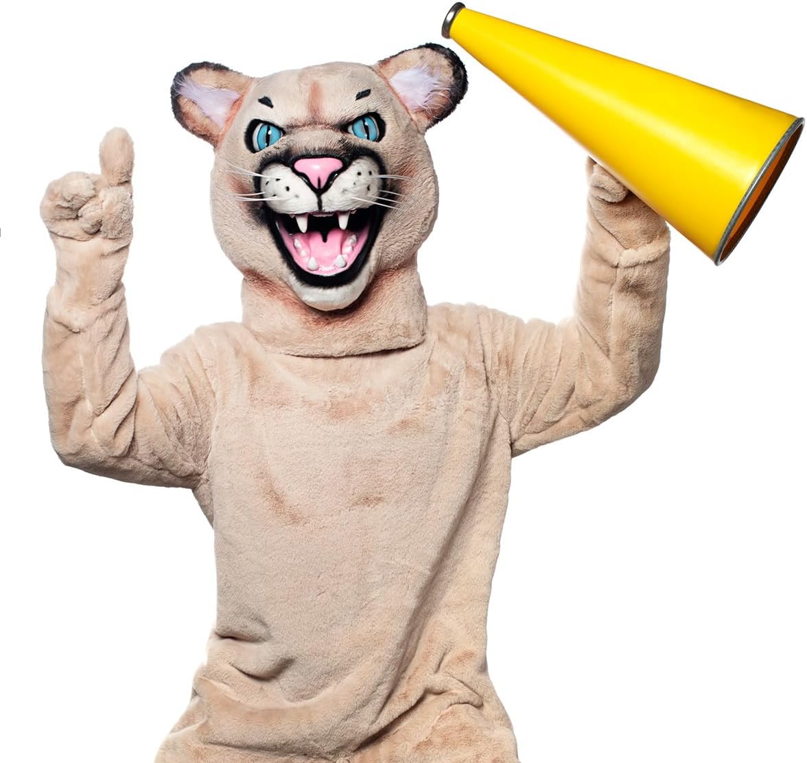 TCDesignerProducts Puma Cougar Mascot Costume Orange Black, School Spirit Sports Fan Gear, Football Cheerleader Accessories, Homecoming