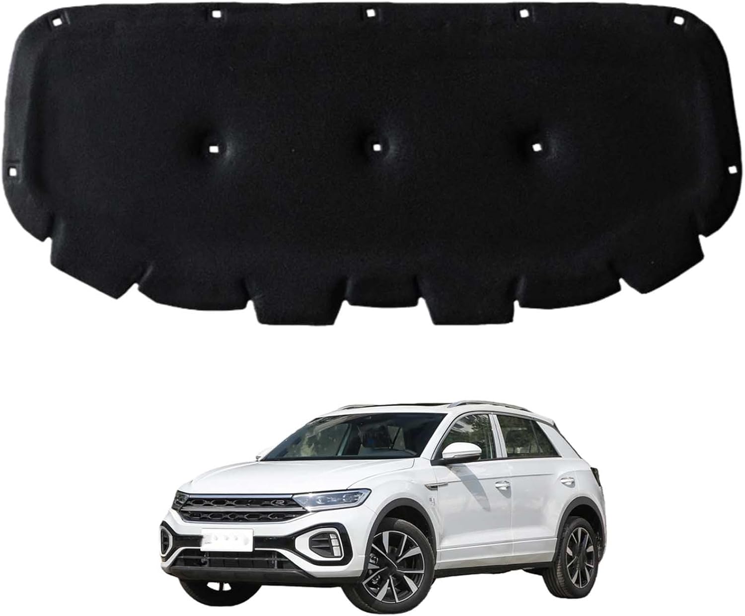 Car Front Hood Engine Sound Pad for VW T-ROC 2019-2025 OE:2GA863831A/ 2GA863831, Heat Insulation Cotton Mat Cover Soundproof Car Accessories