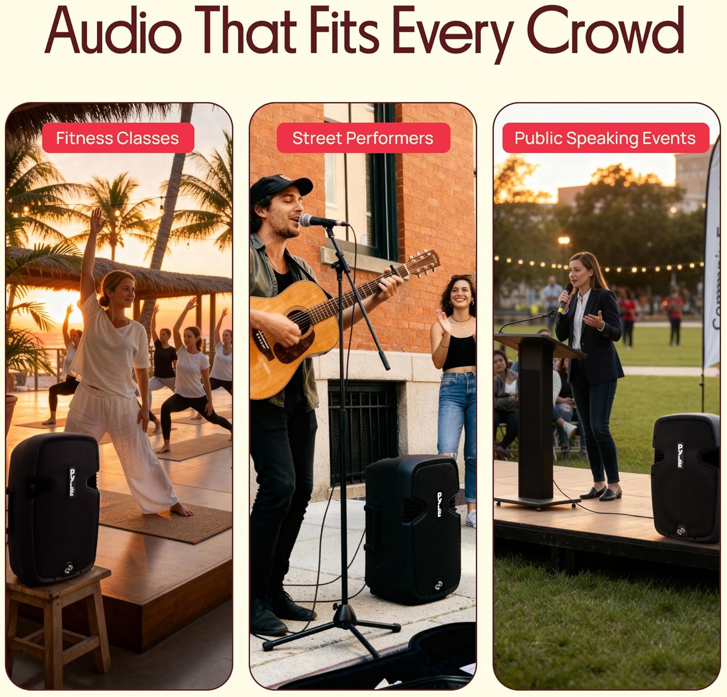 PYLE-PRO Powered Speaker Active PA- Loudspeaker Bluetooth System,12 Inch Bass Subwoofer Stage Speaker Monitor, DJ Party Portable Sound Stereo Amp Sub for Concert Audio, Built-in USB for MP3 Amplifier