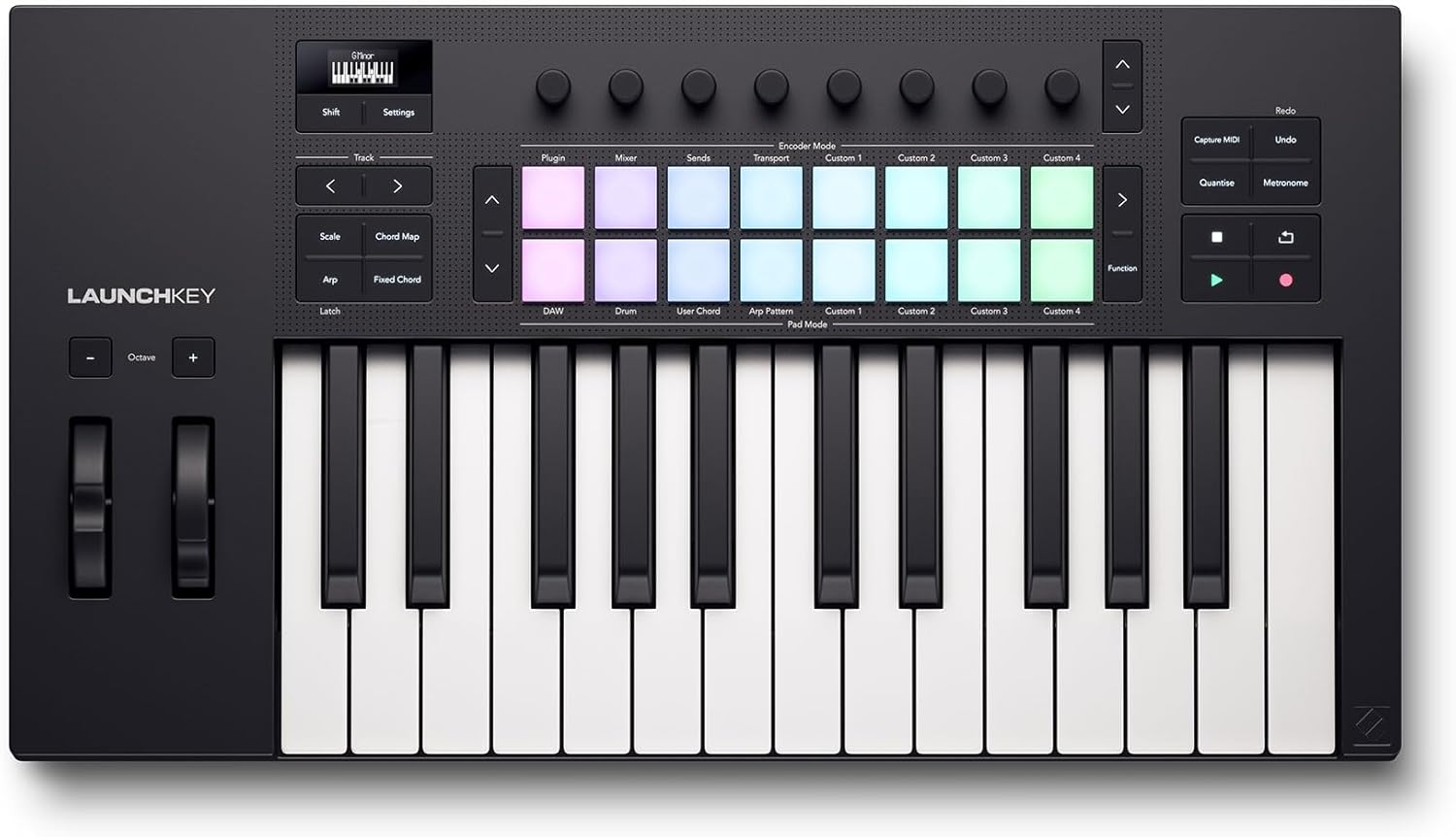 Audiosavings Bundle: Novation LAUNCHKEY 25 MK4 25-Key USB MIDI Ableton Live Keyboard Controller Bundle with Rockville PRO-M50 Studio Headphones w/Detachable Coil Cable & Case+Extra Ear Pad (2 Items)