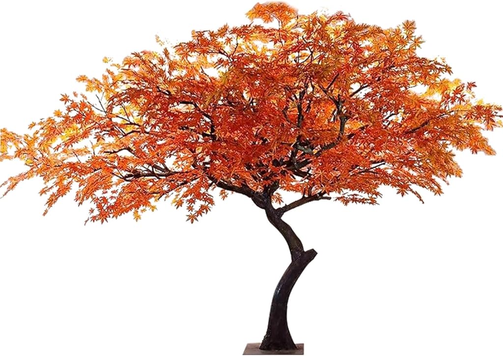 Lifelike Red Maple Silk Tree, Expertly Crafted for Authentic Elegance(10ft)