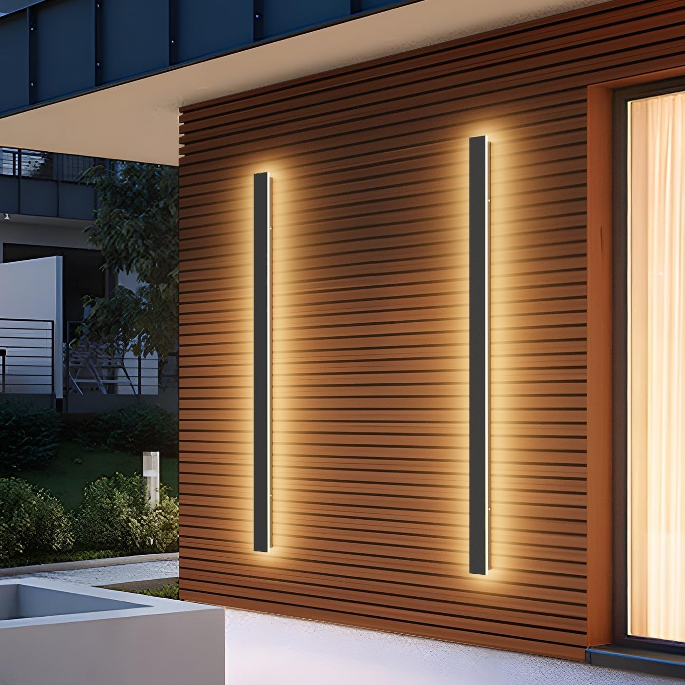 2 Pack 40Inch Long Outdoor LED Wall Lights 3000K Modern Exterior Wall Light Fixtures IP65 Waterproof for House Porch Courtyard