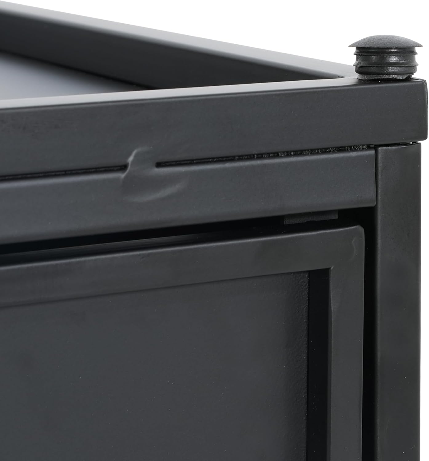 Matte Black Outdoor Propane Fire Pit Tank Holder Side Table - Storage for 20 Pound Propane Tanks, Compatible with Gas Pits and Fire Pit Tables, Lightweight Portable with Side Handles for Patio