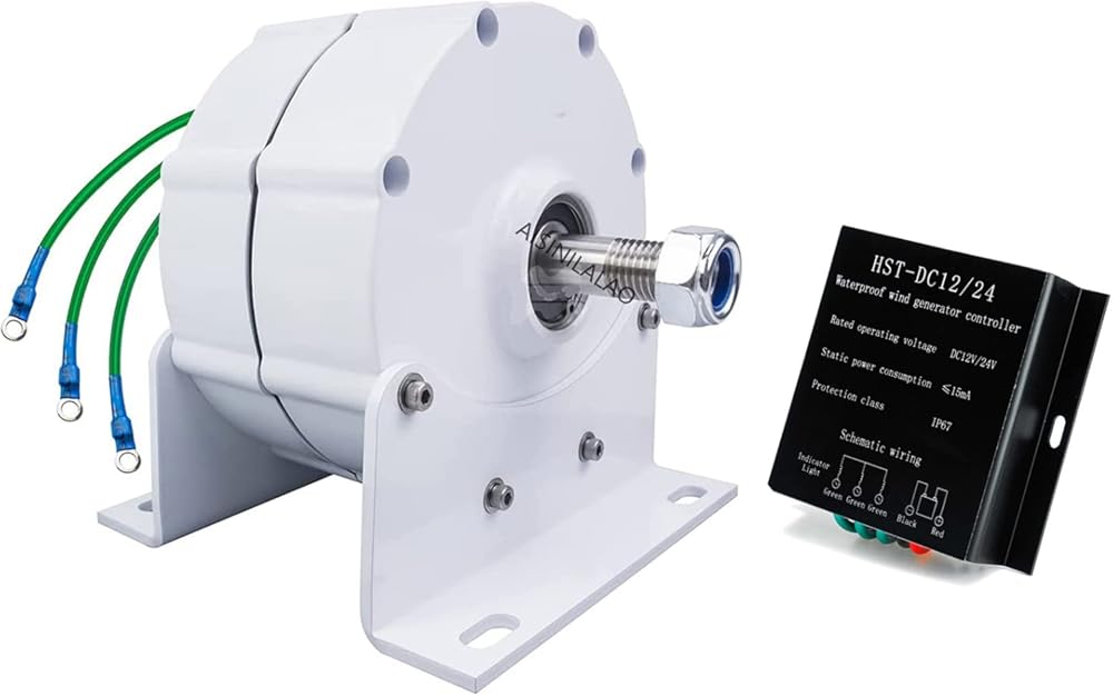 10000W Wind Turbine Vertical Axis Permanent Maglev Generator, 3 Phase AC Alternator for Vertical Wind Turbine Generator (with Base)