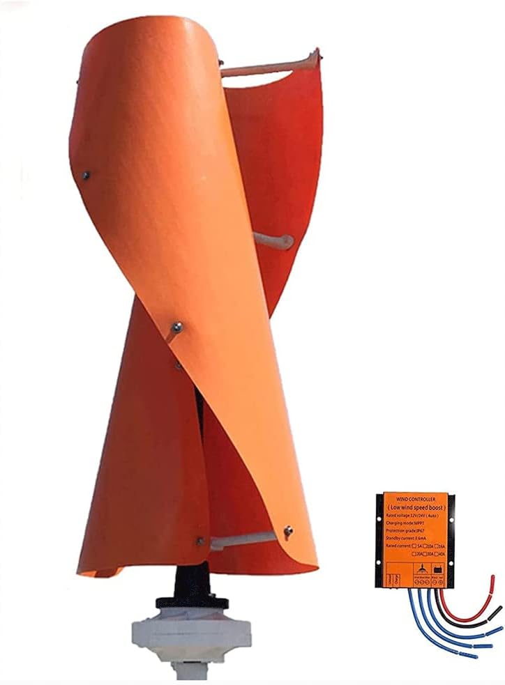 1000W Wind Turbine Generator Kit, Windmill Generator with Controller, 3 Phase Permanent Magnet Vertical Axis Wind Power Generator for Home Use