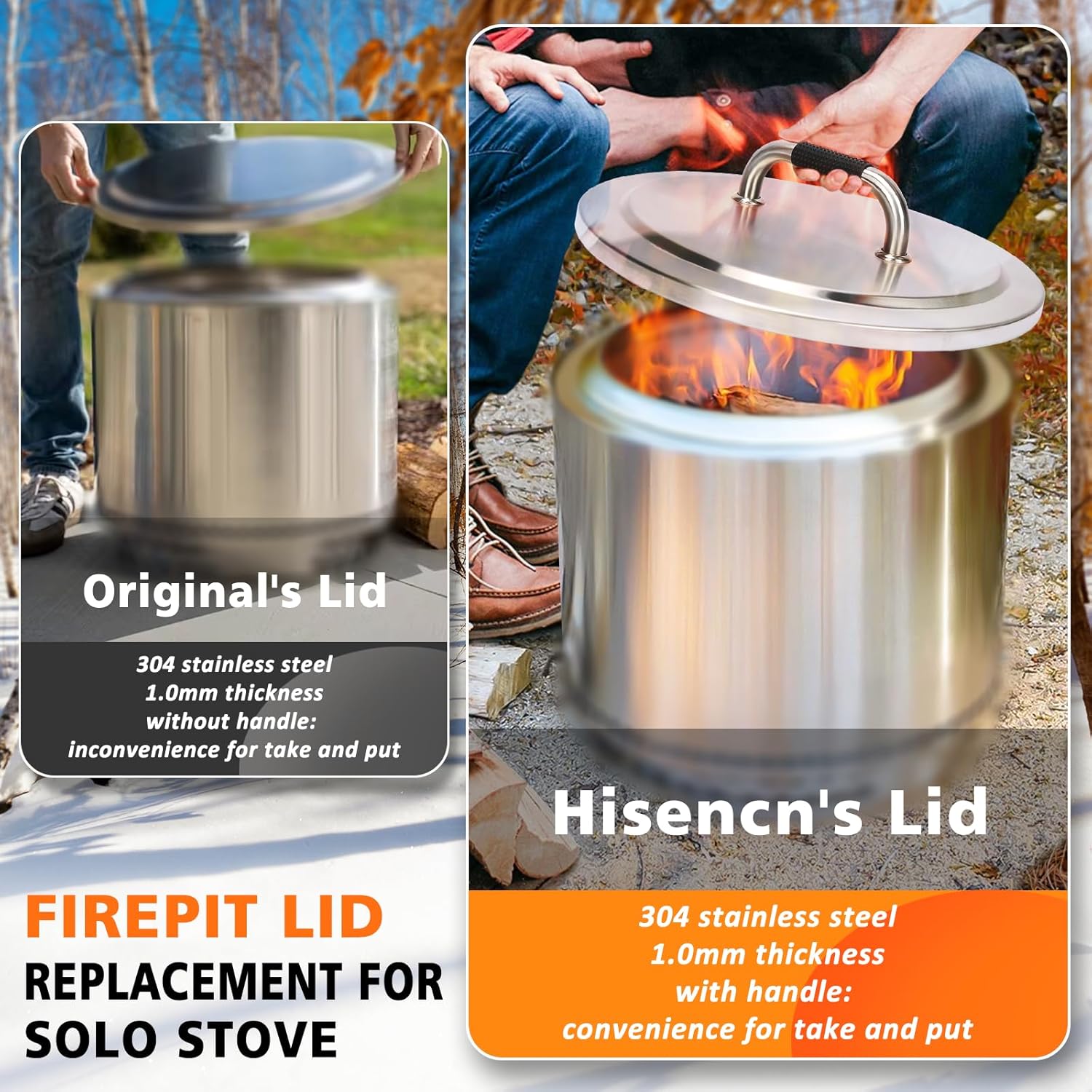 Hisencn Fire Pit Lid for Solo Stove Yukon, 27