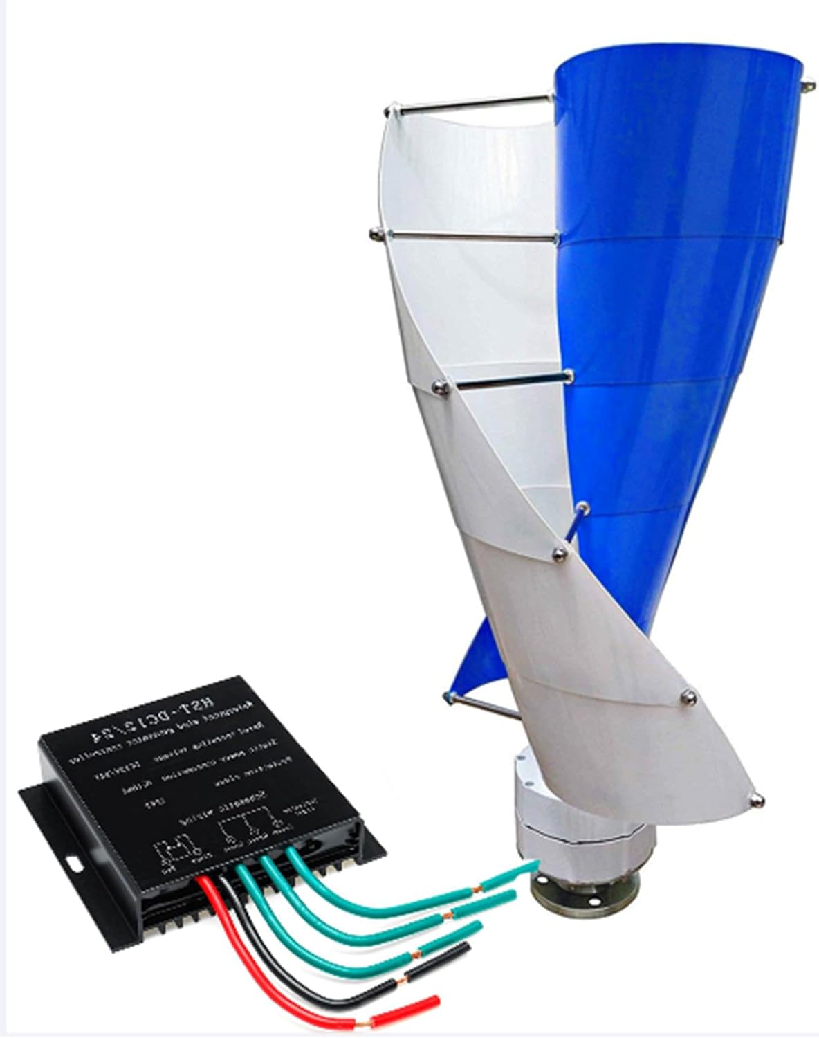 Low Noise Wind Turbine Generator Kit,220V 3000W Portable Vertical Wind Power Turbine Generator Kit with Controller for Home Use (12V 24V 48V)
