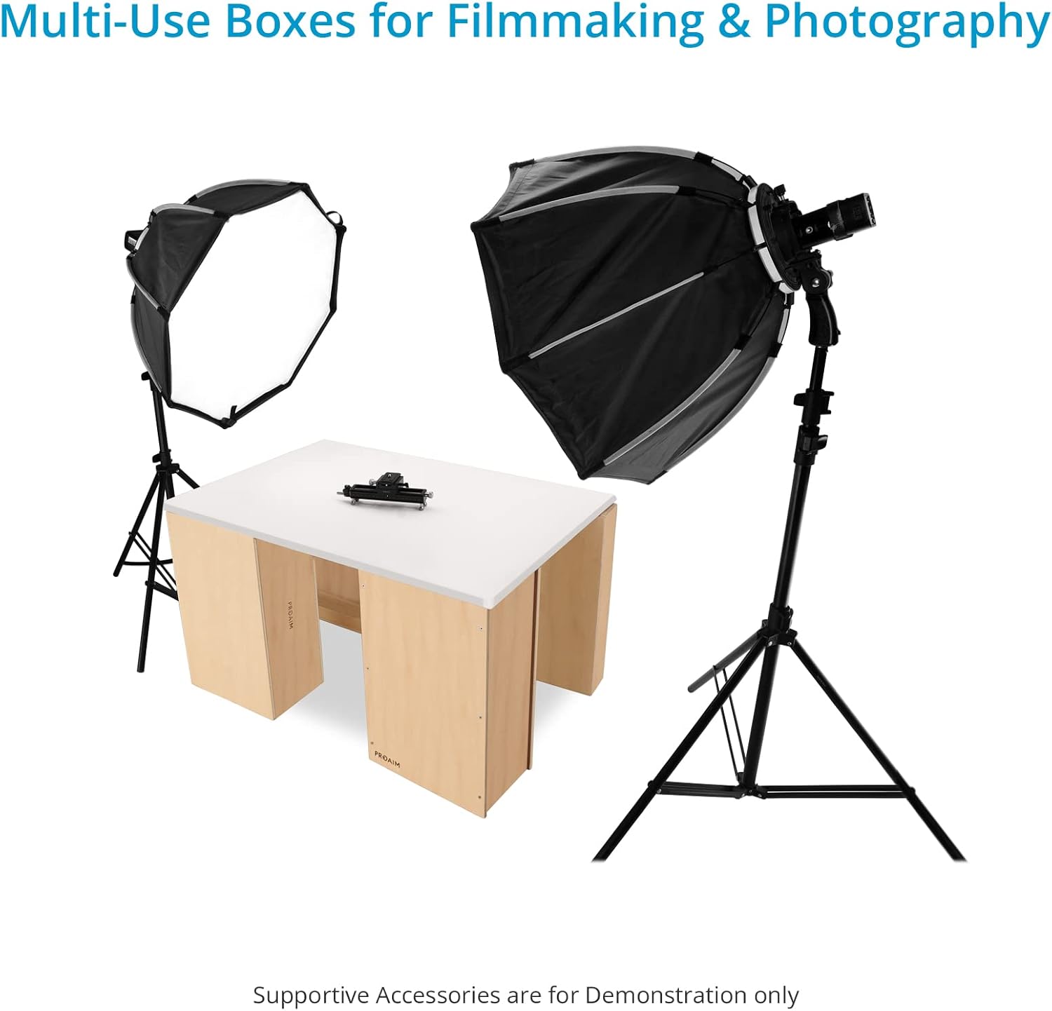 PROAIM Nested APPL-Box Set for Studio, Film Set & Photography. 5/8” Baby Pin Mount for Accessories. Multifunctional Wooden Boxes for Propping, Levelling, Sitting, or Standing (AB-12)