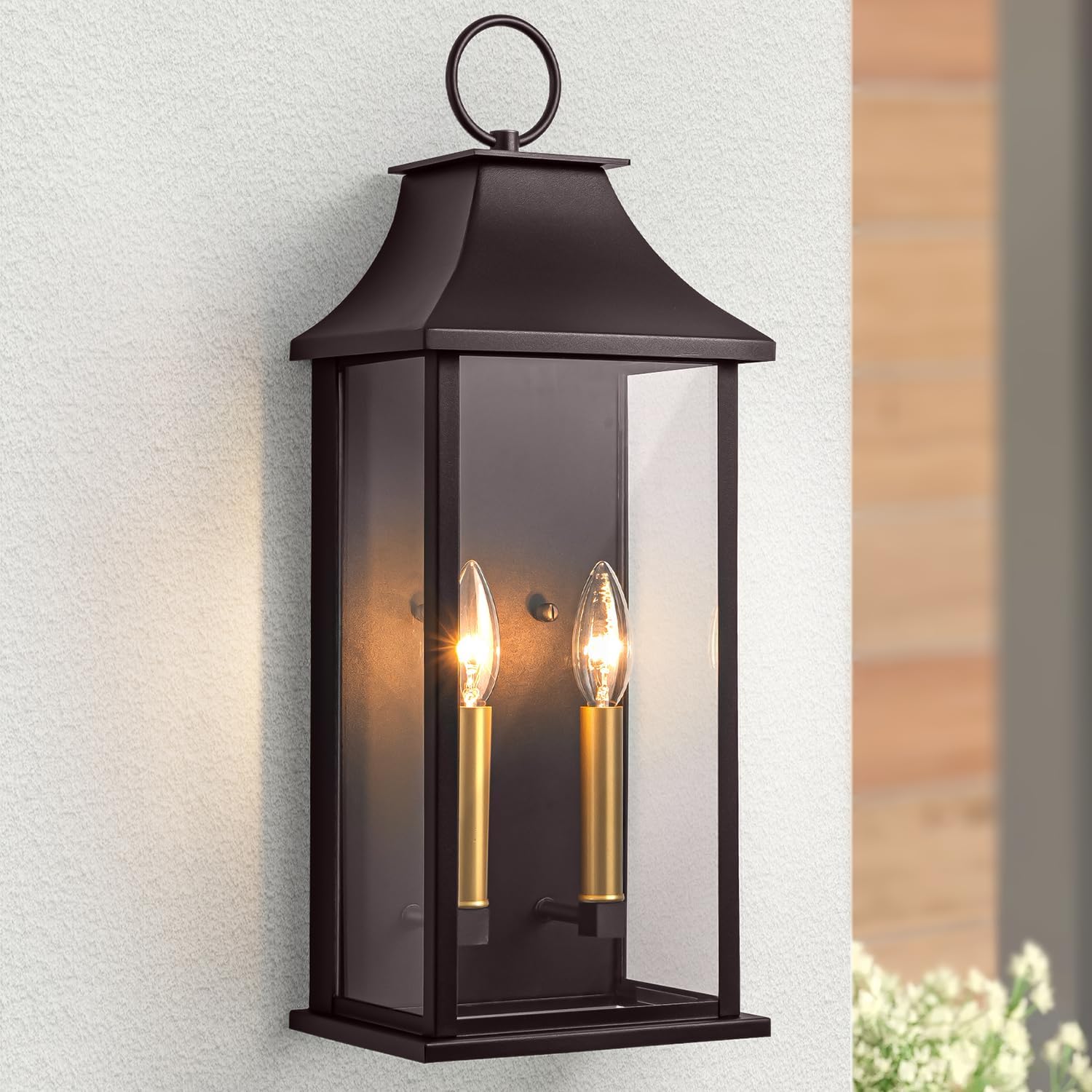 Oil Rubbed Bronze Dusk to Dawn Outdoor Wall Light, 20.6
