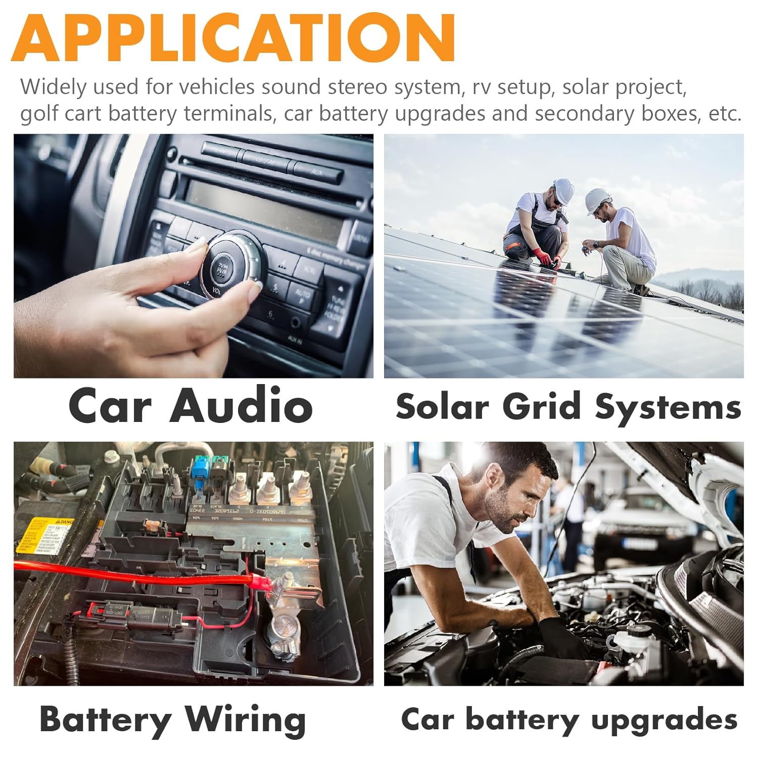 Jeemiter 4 Gauge CCA Wire Complete Kit: 100ft (50ft Red + 50ft Black) for Multiple Amp Rigs & Full Vehicle Audio Install | Includes All Terminals