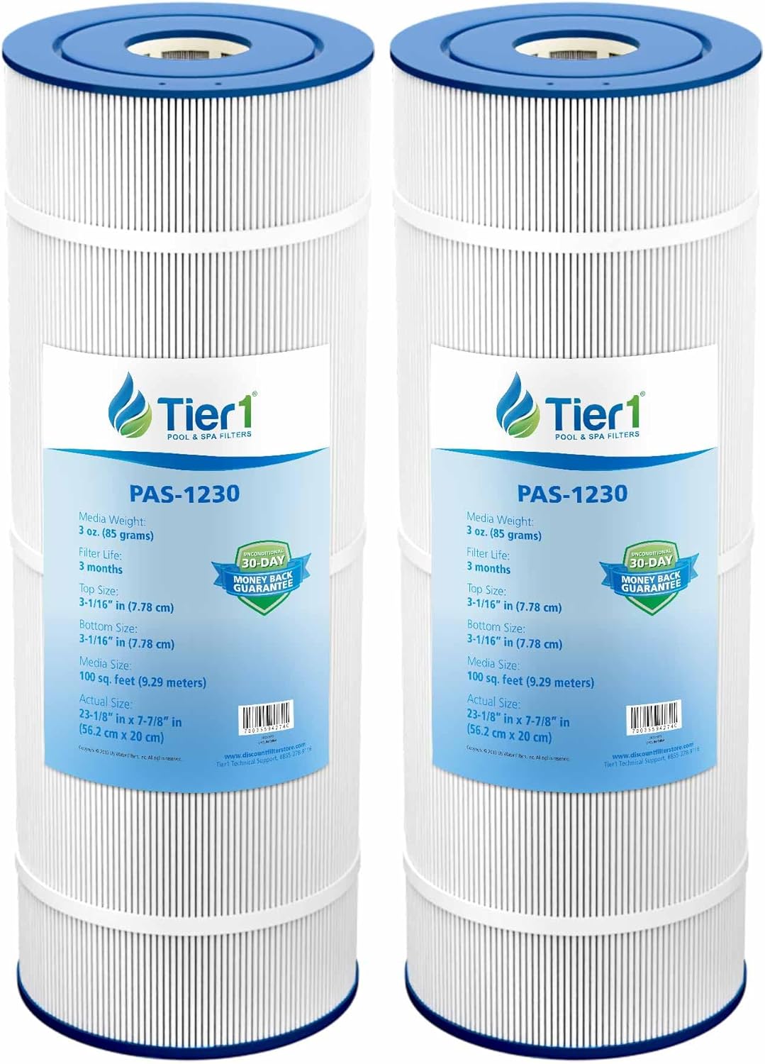 Tier1 Replacement for PacFab Pool Filter Cartridge PFAB100 – 2 Pack | Compatible with R173300, Unicel C-7699, Pleatco PFAB100, Filbur FC-1950 | 22-1/8