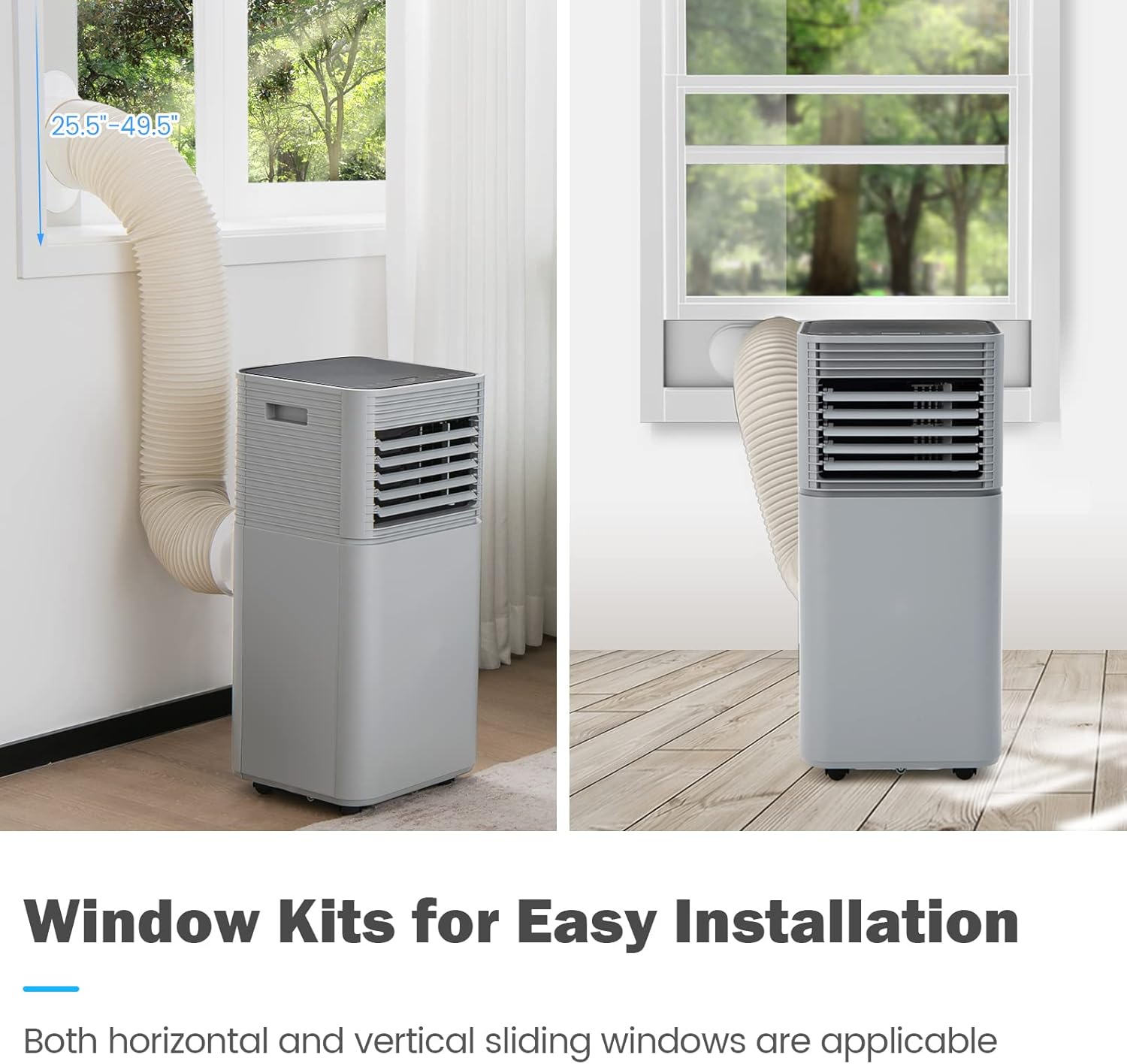 ARLIME Portable Air Conditioners, 8000 BTU AC Unit Cools up to 230 sq. ft. Freestanding Air Cooler w/Fan & Dehumidifier, Remote Control, Window Mount Kits for Home Office