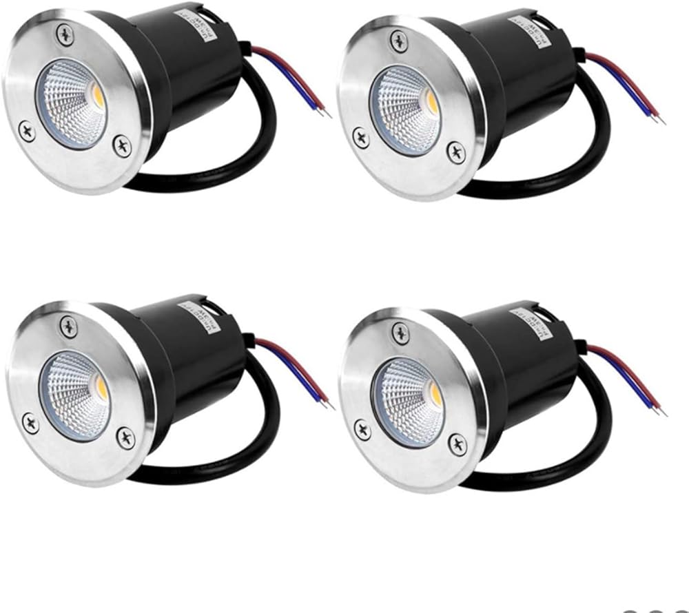 LED Garden Buried Lamp Outdoor In-Ground Lights IP66 Waterproof Embedded COB Underground Light for Driveway Deck Patio Bridge Landscape Recessed Floor Spotlights, AC85-110V