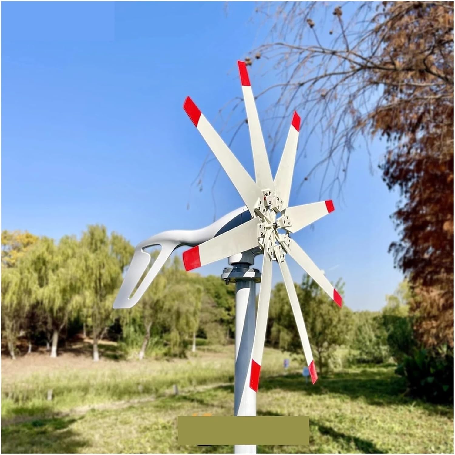 Wind Turbines, 3000W 12V 24V 48V Wind Turbine with 8 Blades Small Wind Turbine for Home RV Yacht Use Low Noise High Efficiency(12V)