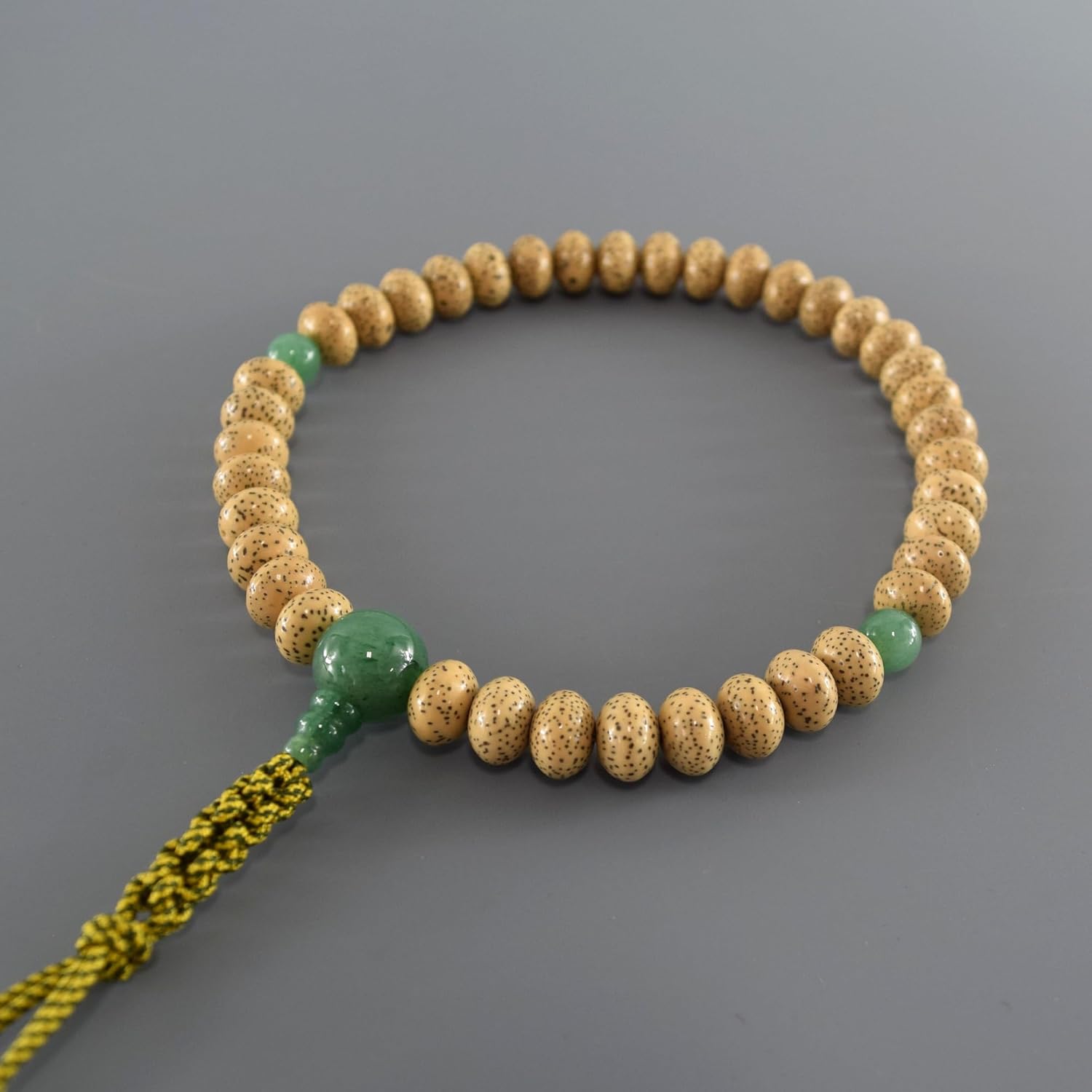 京都あさひ屋 Bodhi Tree Wood & Green Aventurine Japanese Juzu Buddhist Prayer Beads Handemade in Kyoto Japan JUA13