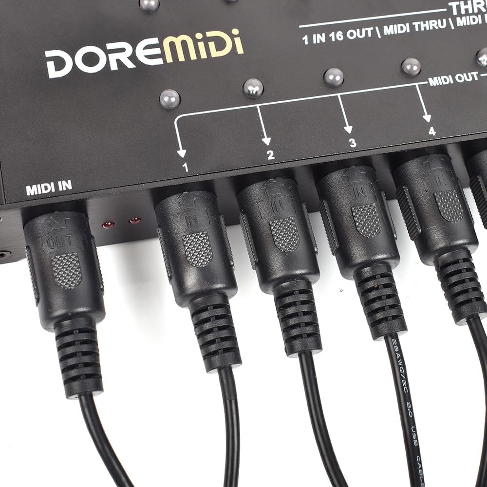 MIDI THRU-16 Box Filter and Switch 1 MIDI input into 16 MIDI outputs and each MIDI output can edit MIDI filters(THRU-16)
