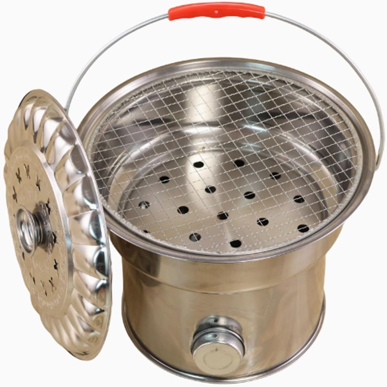 Thicken Incinerator Metal Burn Barrel Portable Campfire Stove with Lid Burn Barrel for Outside Fire Pot Wood Burning Fire Pit for Home and Garden.(with Grill)