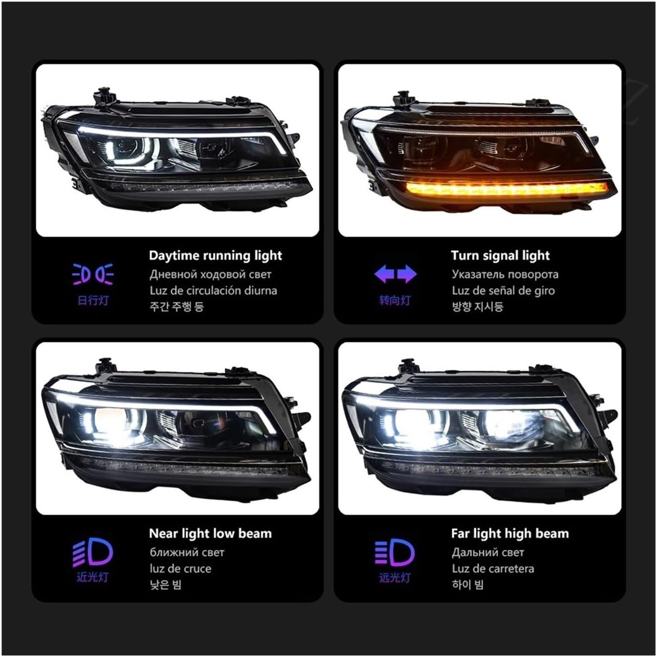 Compatible For VW Tiguan L Headlight 2017-2022 Car Automotive Goods LED DRL Hella 5 Xenon Lens H7 Compatible For VW Tiguan Car Accessories(RHD)