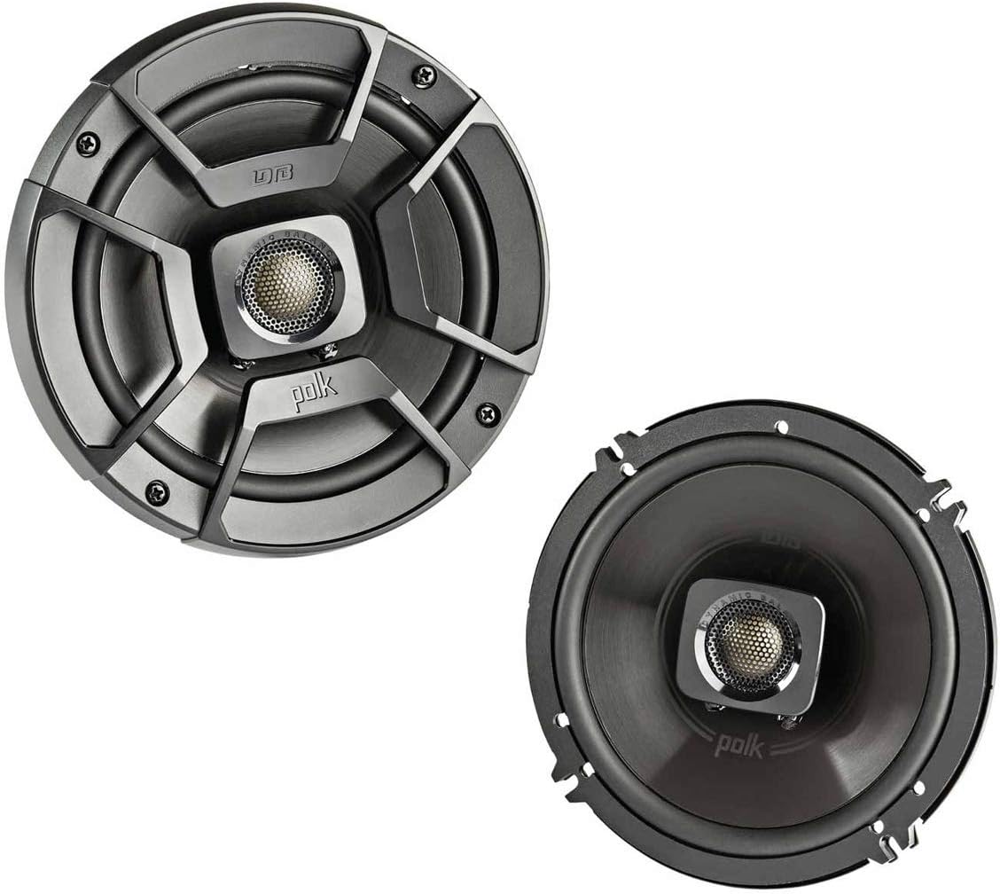 Polk Audio DB652 DB+ Series 6.5 Inch Marine Speakers, 2-Way Coaxial for Car Audio & Boat, 40-22kHz Frequency Response, Polypropylene Woofer Cone, 3/4