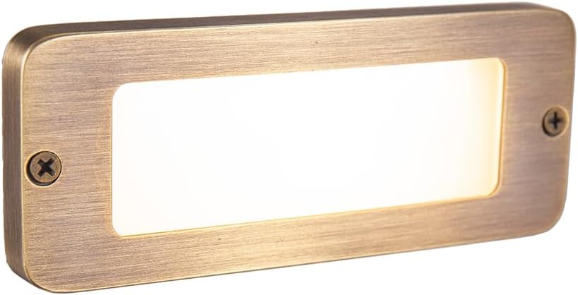 VOLT Cast Brass 12V 3W 2700K Warm White Mini Thin LED Outdoor Step Light (20 Lumens) for Low Voltage Landscape Lighting