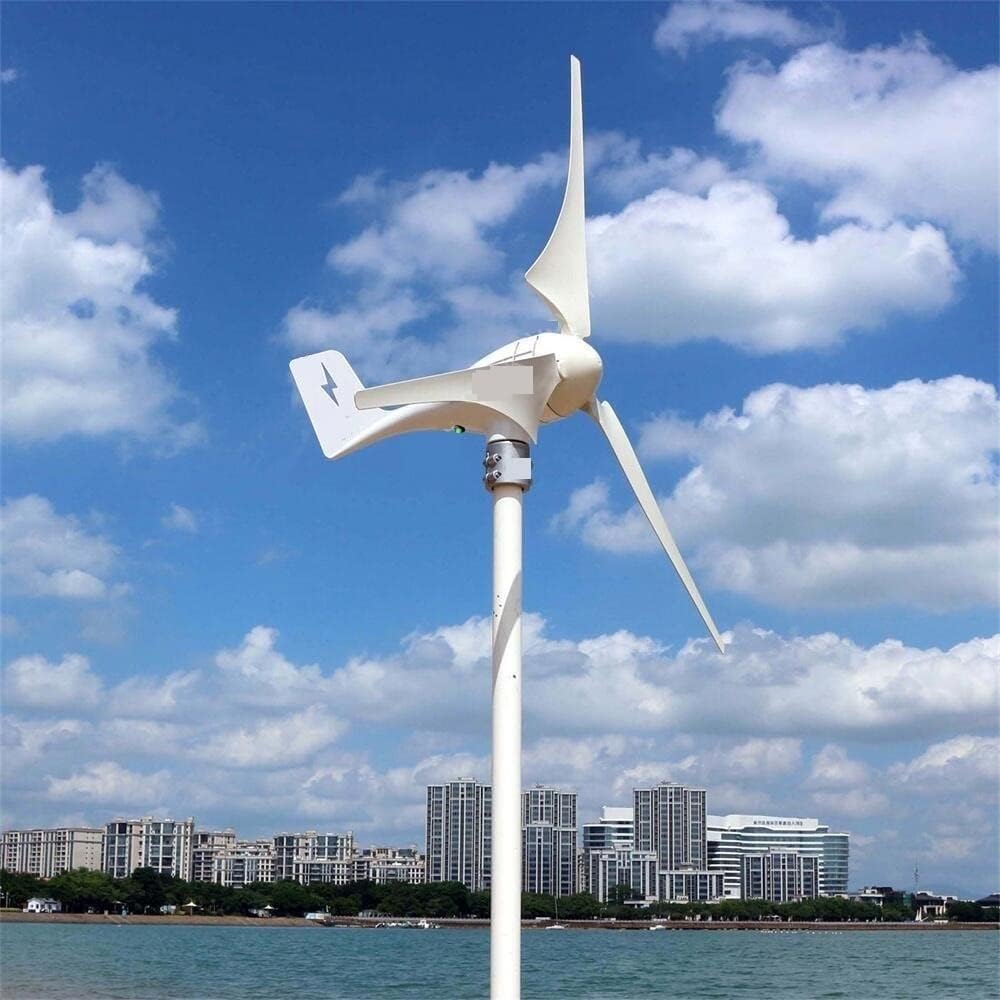 Wind Turbine, 600W 12V 24V Wind Turbine Generator 3 5 6 Blades Residential AC Hawt Wind Mill with MPPT Controller Charging Indicator LED(5 Delta Wing,12V)