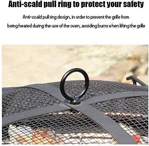 Fire Pits Outdoor Wood Burning Fire Pits Outdoor Metal Firepit Round Table Backyard Patio Garden Stove Wood Burning Fire Pit with Spark Screen with Cover BBQ Cooking for Outside Camping Backyar