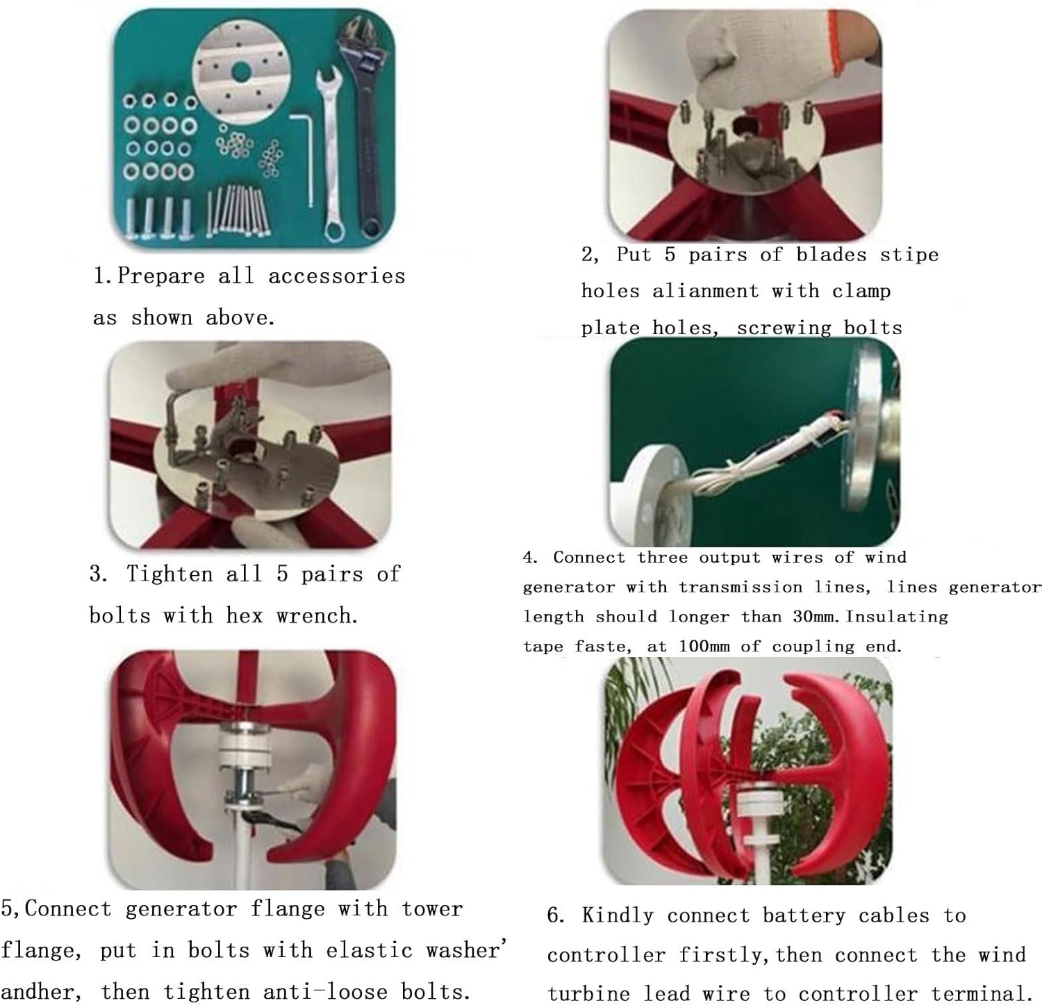 1000W 12V 24V Vertical Wind Turbine Generator, with MPPT Controller, Wind Turbine Home Use Nylon Fiber Wind Turbine Three-Phase Alternator (Green -12V)