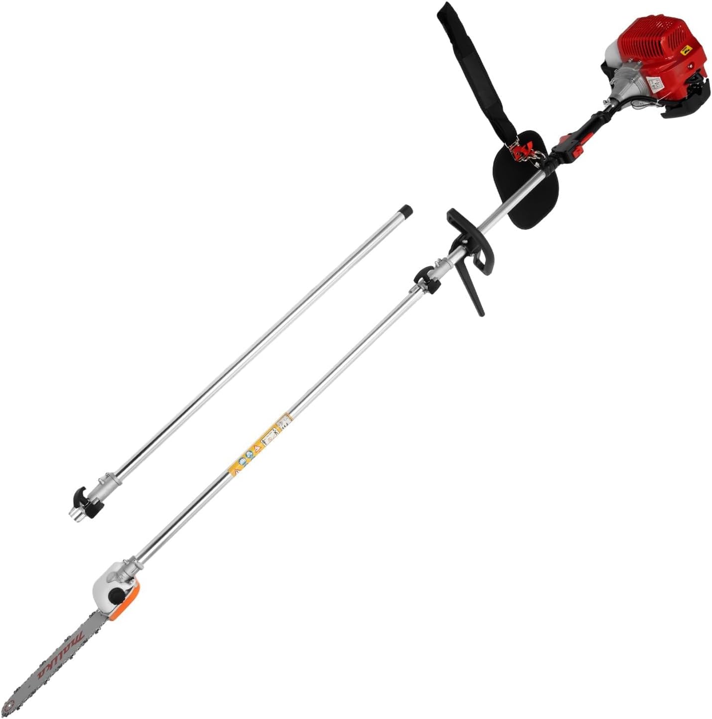 Gas Pole Saws for Tree Trimming, 42.7CC 2 Stroke Gas Pole Saw Powerful Pruner Chainsaw, Air Cooled Single Cylinder Gasoline Engine Pole Chainsaw, Cutter 12'' Blade