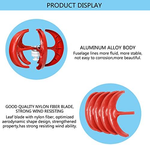 Wind Turbine Home Use Horizontal Generator Kits Blades with Controller to Charge Batteries Off Generator,48V 12000W Vertical Wind Turbine Generator Kit, 5 Blades Low Wind Speed Power System