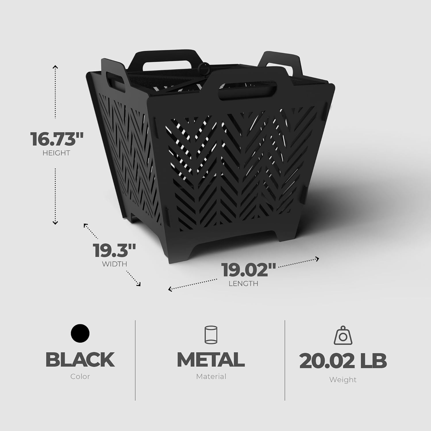 Four Seasons Courtyard FT-2303 Flat Fire Pit, Portable, Black, 19.3 x 19.02 x 16.73-In. - Quantity 1