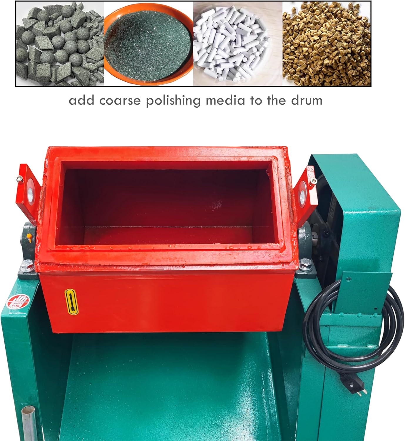 TECHTONGDA Vibration Grinder Polisher Electric Drum Polishing Machine Deburring Chamfering Machine Polyurethane Inner Liner 60L 110V 750W