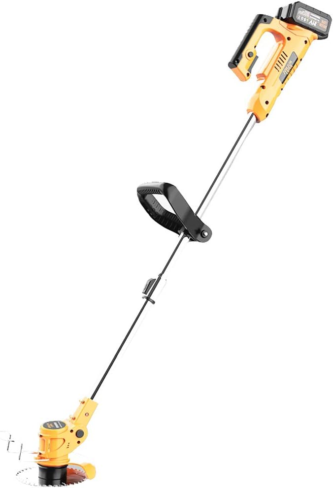 Tool Cordless Lawnmower Retractable Lightweight and Powerful Lawnmower Lightweight and Convenient Cutting Diameter of 15 cm Lawnmower (12000mA)