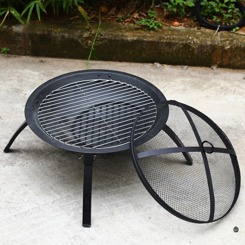 Outdoor Fireplaces Household Fire Pits Outdoor Heaters Steel Table Charcoal Pit Square Courtyard Camping Grills for Family Gathering Fire Pits