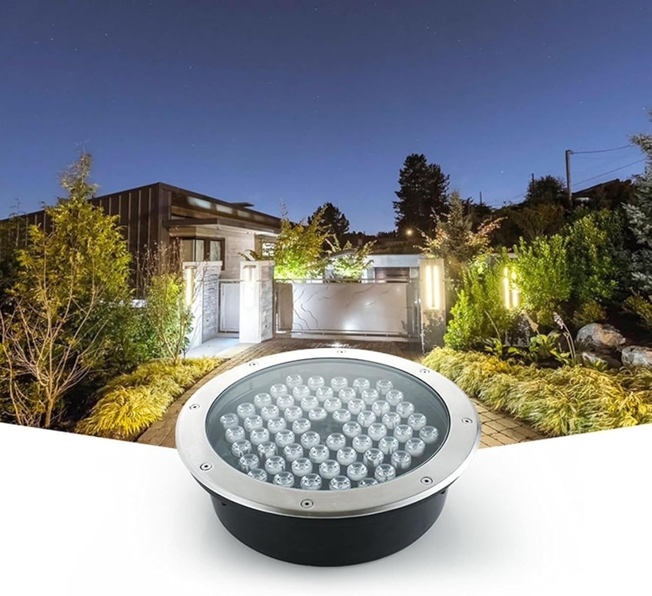 IP66 Waterproof LED Underground Landscape Lights, Low Voltage Garden Recessed Spotlights, 12V/24V