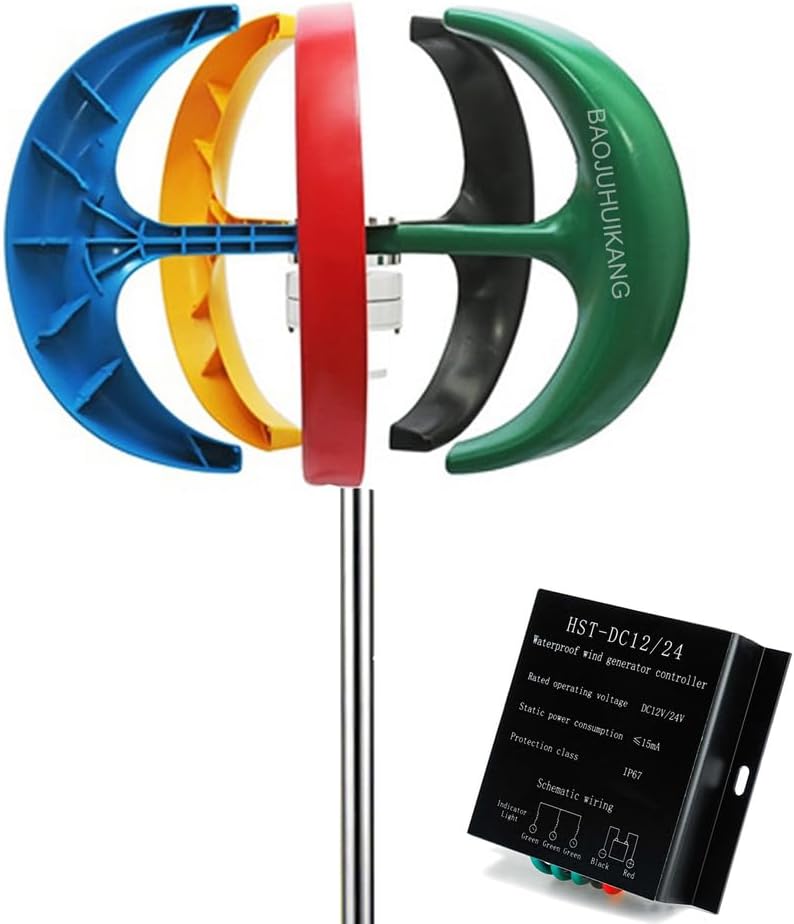 12V/24V/48V 1000W-3000W Vertical Axis Wind Turbine,No Noise Vertical Permanent Magnet Wind Turbine Generator(with Controller)