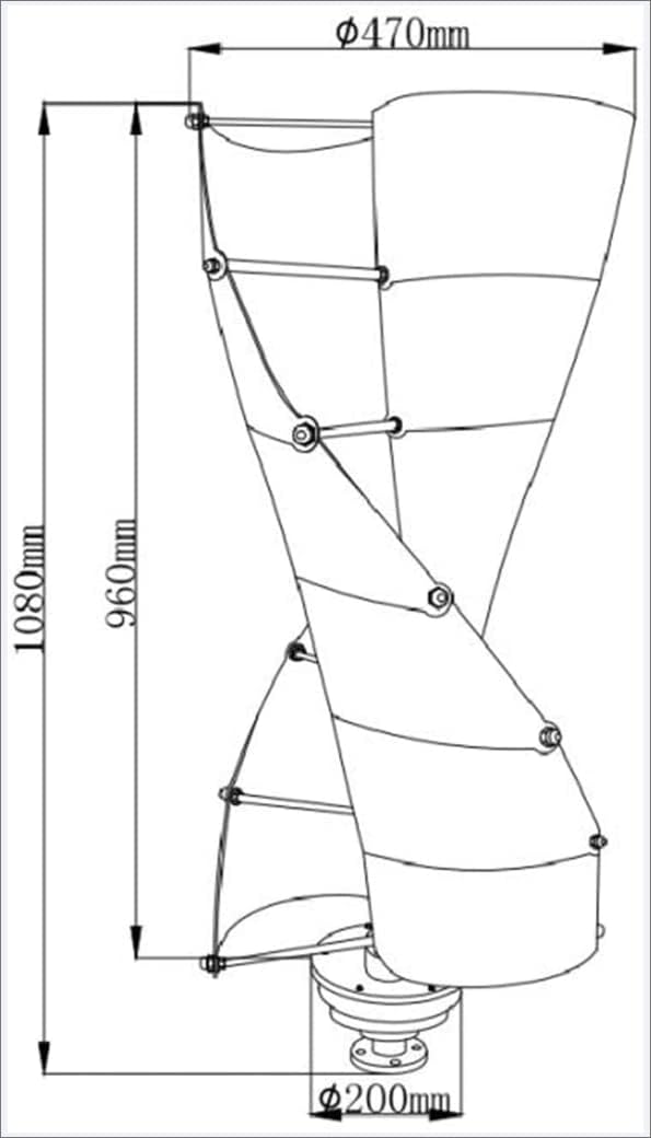 12000W Maglev Wind Turbine Generator, 12V -220V Vertical Axis Wind Generator High Efficiency Low Noise Maglev Windmill