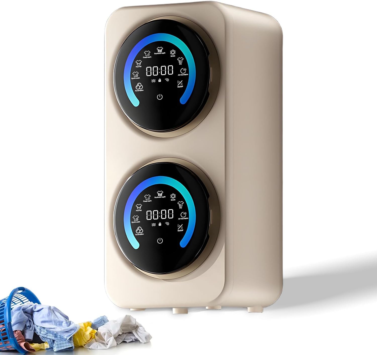 BANGBANGJI Portable Mini Compact Twin Tub Washing Machine, Twin Tub Mini Compact Laundry Machine, with 3.5L Twin Tub, Perfect for RV, Apartments and Dorms Desktop