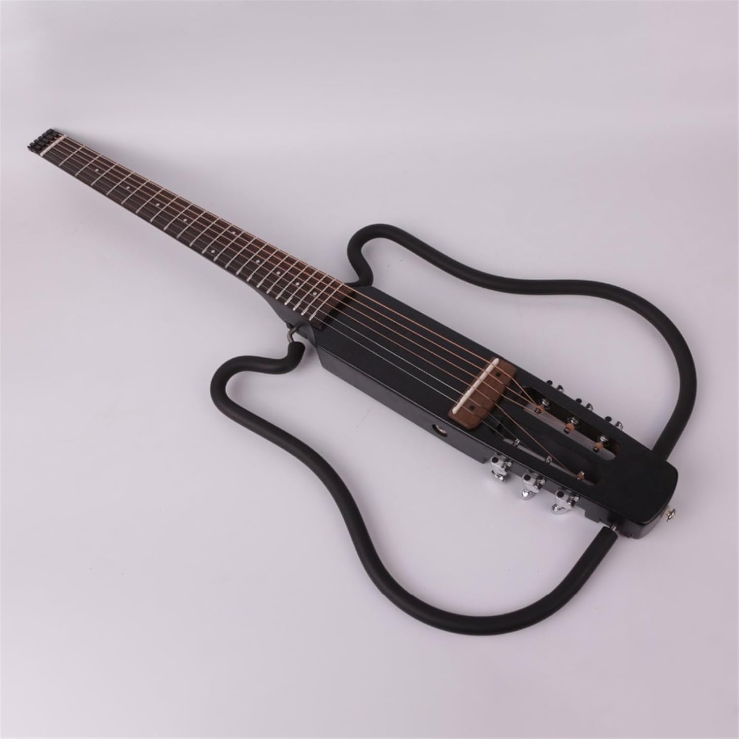 VENEKA Headless Electric Guitar Headless Foldable Silent Electric Guitar Portable Travel Silent Built in Effector Multi-Function Guitars (Color : Left Hand)