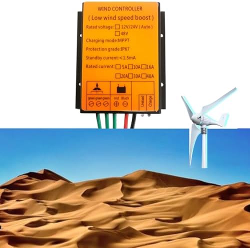 3000W-4800W Waterproof Wind Turbine Generator Controller, 12V 24V 48V Hybrid PWM Charge Regulator for Solar Panels, Durable Windmill Power Management System