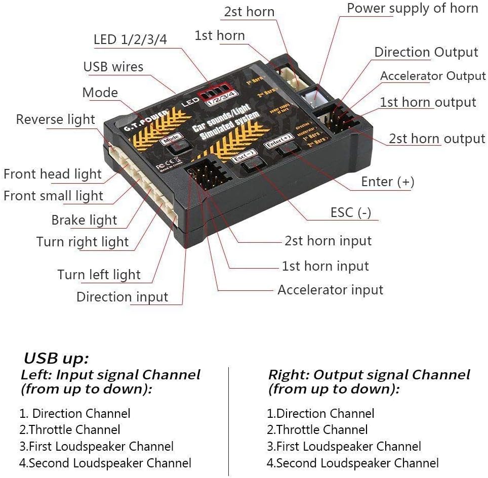 G.T.Power RC Car Toy Module Sounds/Light Simulated System for Road Grader Climbing Car SUV Remote Control Truck Vehicle DIY Part