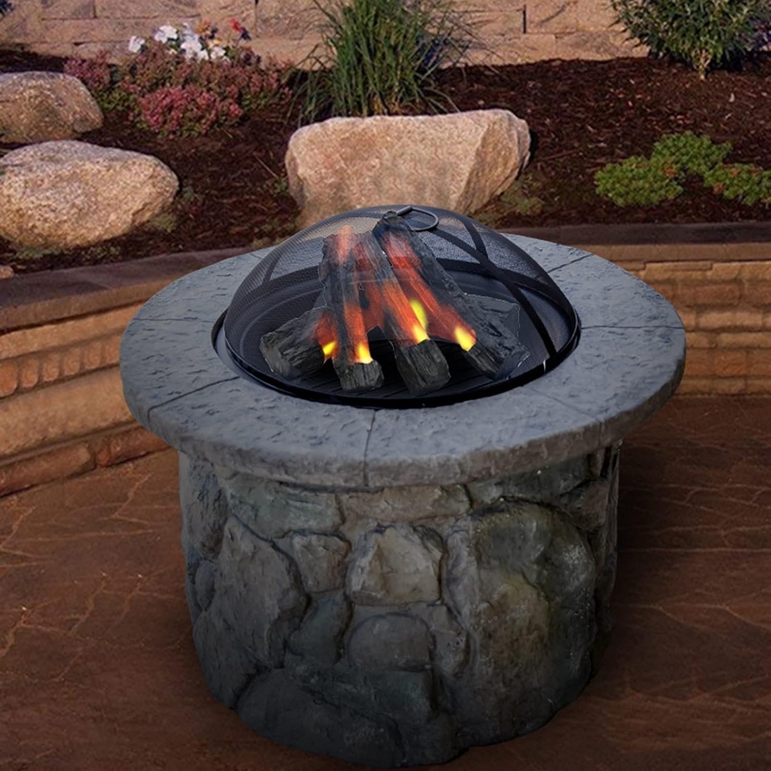Outdoor Fire Pit Outdoor Wood Stove, Outdoor Cooking Fire Pit BBQ Kit, Garden Patio Heater
