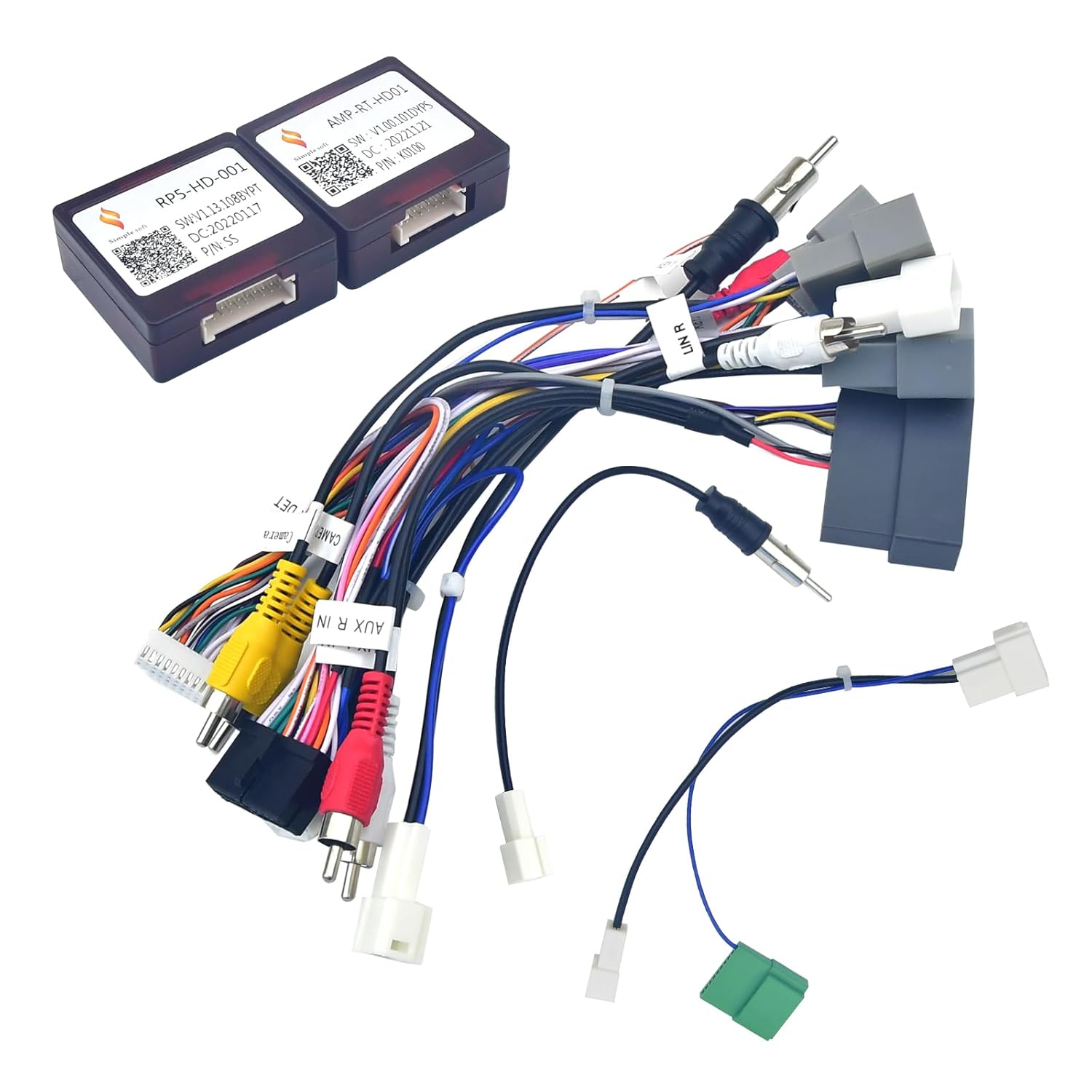 Dasaita Harness for Honda Civic 2015 2016 2017 2018 2019 2020 2021 2022 Original Car with Fiber Optic Power Amplifier